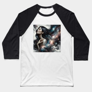 Universe Woman Space Art Baseball T-Shirt